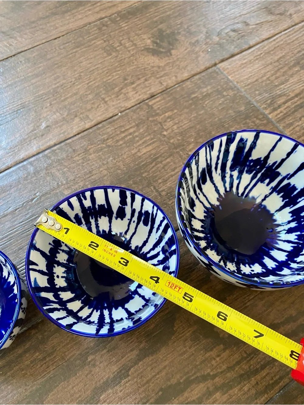 West Elm Indigo Tie Dye Nesting Bowls Set of 3 Cobalt Blue & White Bowl Dish